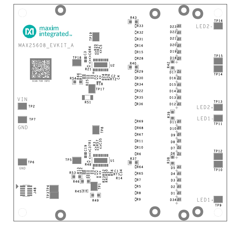 Application Circuit Diagram - Analog Devices / Maxim Integrated MAX25608EVSYS Evaluation System Application Circuit Diagram - Analog Devices / Maxim Integrated MAX25608EVSYS Evaluation System